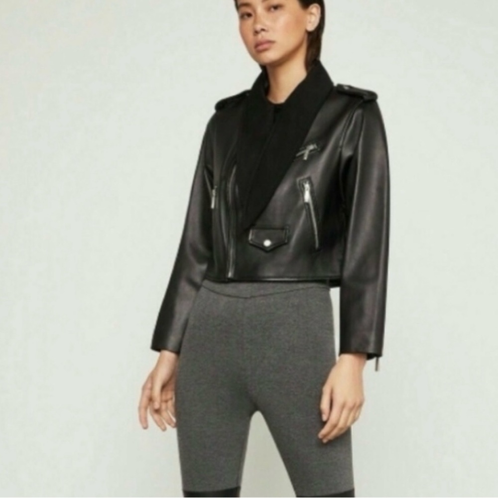 BCBGMaxAzria Black Leather Moto Jacket - Picture 12 of 12